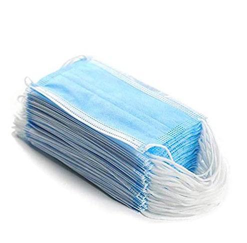 Disposable Face Mask, 3-Layer, Light Blue, 50 Pack